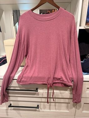 Athleta Dusty Rose Tie-Hem Long Sleeve Sweatshirt